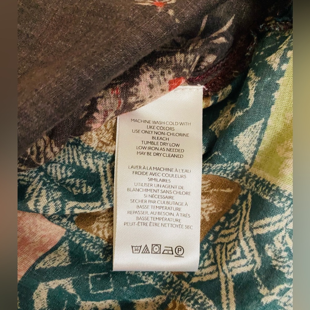 Free People Multicolor Patchwork Casual Shirt - image 6